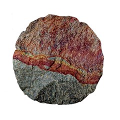 Red And Gray Rock Texture Print Standard 15  Premium Flano Round Cushions by dflcprintsclothing