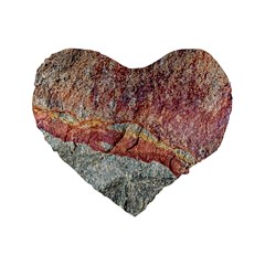 Red And Gray Rock Texture Print Standard 16  Premium Flano Heart Shape Cushions by dflcprintsclothing