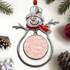 Boho Pattern Metal Snowman Ornament by designsbymallika