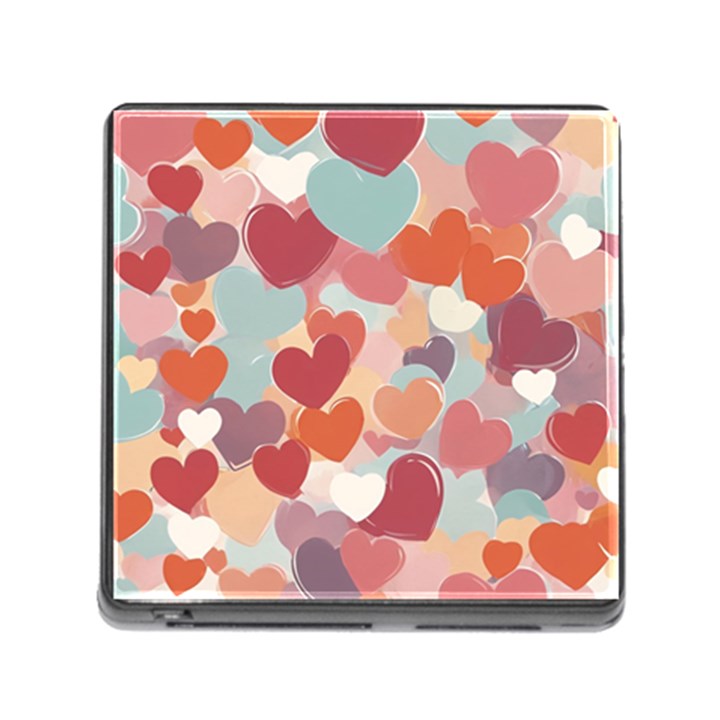 Valentines Day Hearts Romance Love Memory Card Reader (Square 5 Slot)