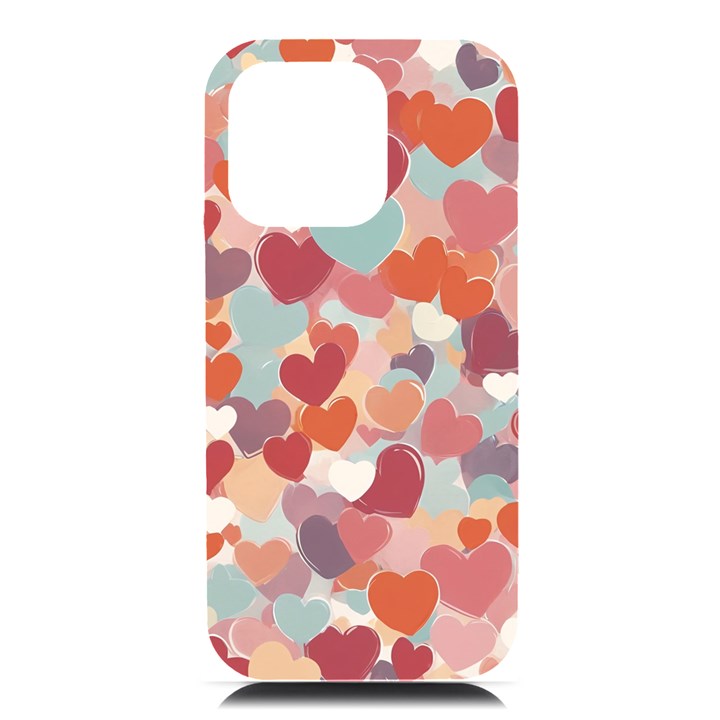 Valentines Day Hearts Romance Love iPhone 16 Pro Max Black UV Print PC Hardshell Case