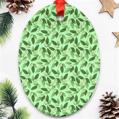 Leaves Pattern Texture Seamless Oval Ornament (two Sides) by Hannah976