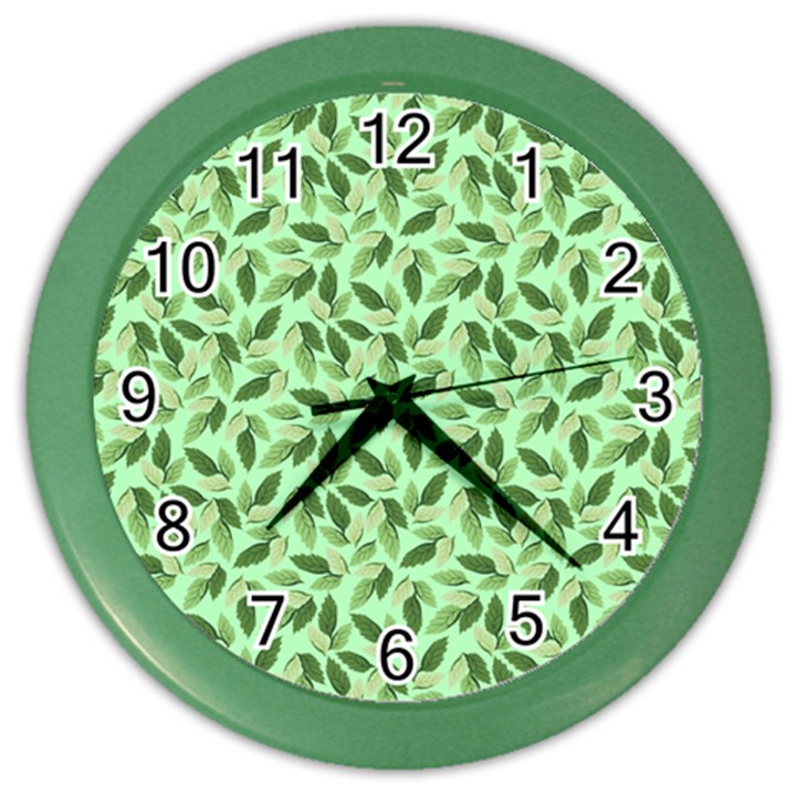 Leaves Pattern Texture Seamless Color Wall Clock