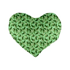 Leaves Pattern Texture Seamless Standard 16  Premium Flano Heart Shape Cushions by Hannah976