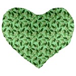 Leaves Pattern Texture Seamless Large 19  Premium Flano Heart Shape Cushions Front