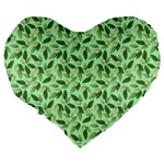 Leaves Pattern Texture Seamless Large 19  Premium Flano Heart Shape Cushions Back