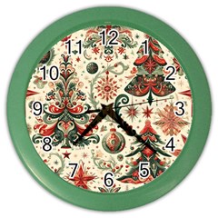 Christmas Tree Snow Color Wall Clock by Bedest