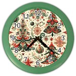 Christmas Tree Snow Color Wall Clock Front