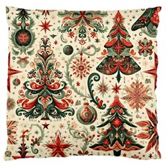 Christmas Tree Snow Large Premium Plush Fleece Cushion Case (two Sides) by Bedest