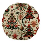 Christmas Tree Snow Large 18  Premium Flano Round Cushions Back