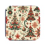 Christmas Tree Snow Square Metal Box (Black) Front