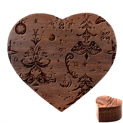 Christmas Tree Snow Heart Wood Jewelry Box by Bedest