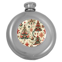 Christmas Tree Snow Round Hip Flask (5 Oz) by Bedest