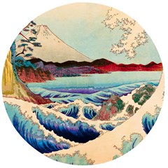 Wave Japanese Mount Fuji Ocean Wooden Bottle Opener (round) by Bedest