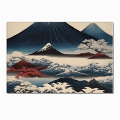 Hokusai Moutains Japan Postcard 4 x 6  (pkg Of 10) by Bedest