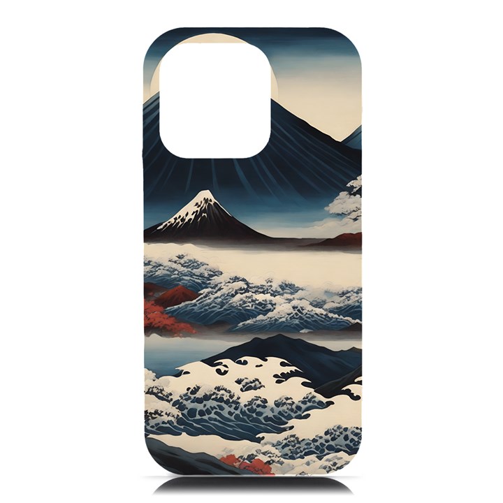 Hokusai Moutains Japan iPhone 16 Pro Max Black UV Print PC Hardshell Case