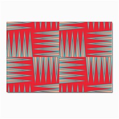 Zigzag Pattern Chevron Red Postcard 4 x 6  (pkg Of 10) by Bedest