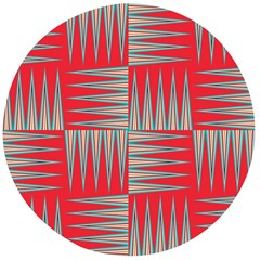 Zigzag Pattern Chevron Red Wooden Bottle Opener (round) by Bedest