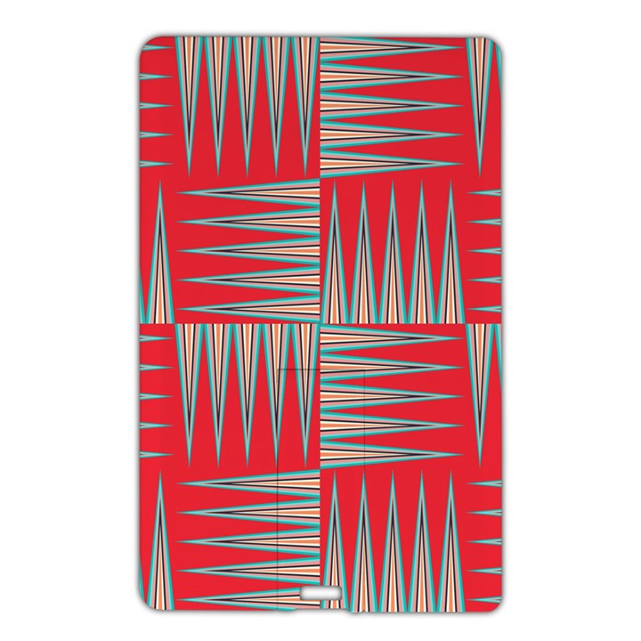 Zigzag Pattern Chevron Red Name Card Style USB Flash Drive