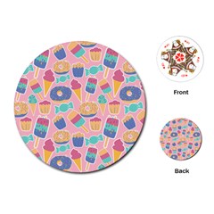 Ice Cream Donut Sweets Candie Playing Cards Single Design (round) by Apenda