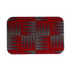 Zigzag Pattern Chevron Red Open Lid Metal Box (silver)   by Bedest