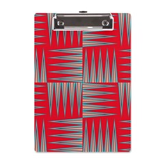 Zigzag Pattern Chevron Red A5 Acrylic Clipboard by Bedest