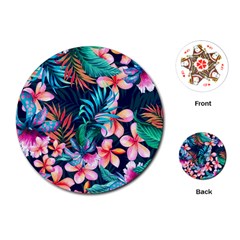 Hawaiian Flowers Hawaii Playing Cards Single Design (round) by Cemarart