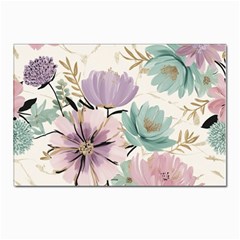 Flowers Pattern Floral Postcards 5  X 7  (pkg Of 10) by Sabxi