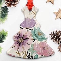 Flowers Pattern Floral Christmas Tree Ornament (two Sides) by Sabxi