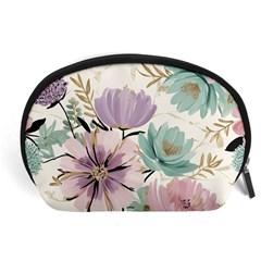 Flowers Pattern Floral Accessory Pouch (large) by Sabxi