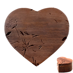 Flowers Pattern Floral Heart Wood Jewelry Box by Sabxi