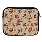 Leaves Pattern Teal Seamless Fall Apple iPad 2/3/4 Zipper Cases Front