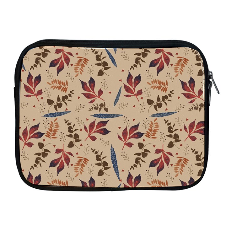 Leaves Pattern Teal Seamless Fall Apple iPad 2/3/4 Zipper Cases