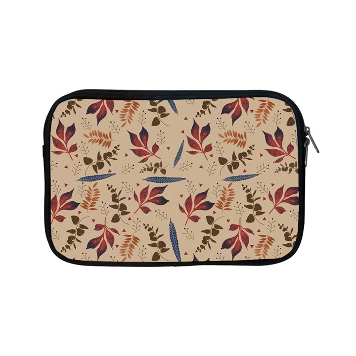 Leaves Pattern Teal Seamless Fall Apple iPad Mini Zipper Cases