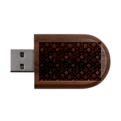 Moon Stars Pattern Wood Oval Usb Flash Drive by Sabxi