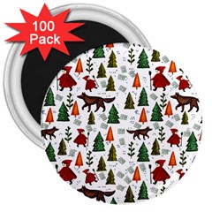 Little Red Riding Hood Seamless 3  Magnets (100 Pack) by Sabxi