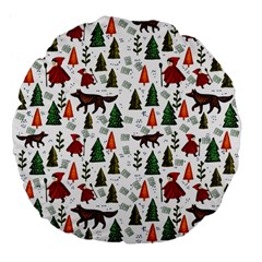 Little Red Riding Hood Seamless Large 18  Premium Flano Round Cushions by Sabxi