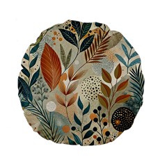 Leaves Pattern Flora Standard 15  Premium Flano Round Cushions by Sabxi