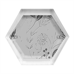 Leaves Pattern Flora Hexagon Wood Jewelry Box by Sabxi