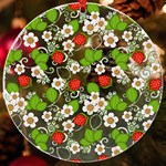 Strawberry Fruit Pattern Leaves UV Print Acrylic Ornament Round Front