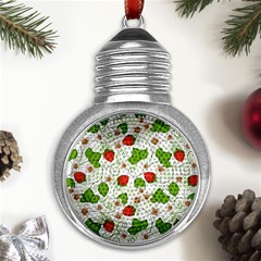 Strawberry Fruit Pattern Leaves Metal Light Bulb Shape Ornament by Sabxi