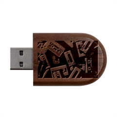 Abstract Case Wood Oval Usb Flash Drive by kyorashop23