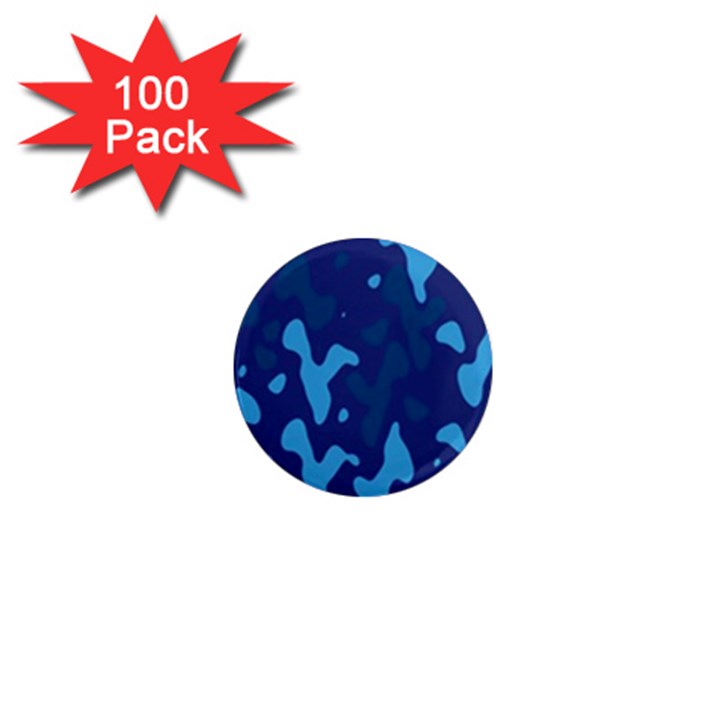 Blue Camouflage Pattern 1  Mini Magnets (100 pack) 