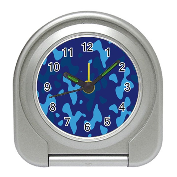 Blue Camouflage Pattern Travel Alarm Clock