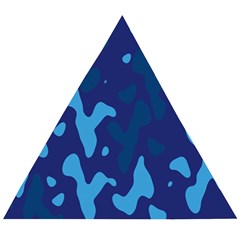 Blue Camouflage Pattern Wooden Puzzle Triangle by kyorashop23