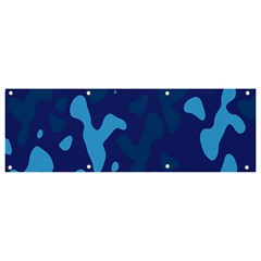 Blue Camouflage Pattern Banner And Sign 9  X 3  by kyorashop23