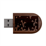 Blue Camouflage Pattern Wood Oval USB Flash Drive USB