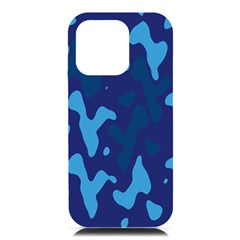 Blue Camouflage Pattern Iphone 16 Pro Max Black Uv Print Pc Hardshell Case by kyorashop23