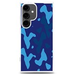 Blue Camouflage Pattern Samsung Galaxy S24 Plus 6.7 Inch TPU UV Case Front