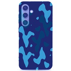 Blue Camouflage Pattern Samsung Galaxy S24 6 2 Inch Black Tpu Uv Case by kyorashop23